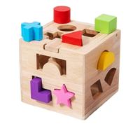 Shape Sorting Cube, Educational Game for Cognitive Development - Classic Wooden Toy for Learning | for Daily Home Learning Game Preschool Development Family Development from 3 Years