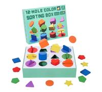 Shape Sorting Game for , Toy for Learning Colours and Shapes for , Wooden Educational Toy from 3 Years, Fine Motor Skills Promotion, Preschool STEM Educational Game for Birthday East