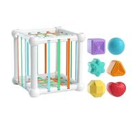 Shape Sorting Toy - 5.1 Inch Educational Cube | PE Material Development For Fine Motor Skills Hand Eye Coordination Cognitive Skill Kindergarten Travel Home S