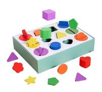 Shape Sorting Toy, Toddler Color Shape Learning, Wooden STEM Learning Toy for Boys Girls to Develop Fine Motor Skills, Preschool Early Educational Cognitive Developmental Game for Kids 3+