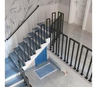 Shape Stairs Handrail Durable Metal Stair Railing Non Slip Support Pillars Easy Install Safety Fence for Disabled Indoor/Outdoor Black 100cm