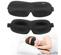 Shaped 3D Sleep Eye Mask Deep Contoured - Gift for Man or Woman, Deep Contoured Shape, Comfortable Lightweight Sleeping Mask for Travel, Shift Work or Plane Journey MSC - Black1Shaped