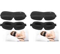 Shaped 3D Sleep Eye Mask Deep Contoured - Gift for Man or Woman, Deep Contoured Shape, Comfortable Lightweight Sleeping Mask for Travel, Shift Work or Plane Journey MSC - Black1Shaped (Pack of 2)