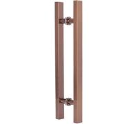 Shaped Barn/Door Handle Set,50/60/80/100/120cm Extra Long Gold Stainless Steel Push Pull Door Handle,Barn Door Handle Set for Wooden/Glass/Metal Door (Color :Rose Gold,Si