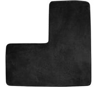 YongXinMY L-Shaped Bath Mat - Corner Shower Rug Soft Coral Fleece Bathroom Floor Mats Non Slip Water Absorbent Carpet Washable for Square Shower Tub Toilet Home Spa Use (Black)