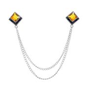 Shaped Collar Embellishment in Comfortable Metal for Dress Codes and Social Functions Geometric Square Collar Clip