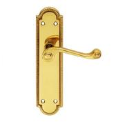 Shaped Lever on Plate Door Handle Set, Metal, for Interior Doors, Backplate Design, Residential and Commercial Use (Lever Latch)