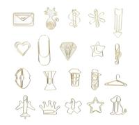 Shaped Paper Clips 100pcs | Secure Grip Bookmark for Documents/Scrapbooks | Decorative Metal Clips with Storage Box | Gold Animal & Plant Designs