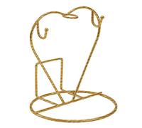 Shaped Plate Storage Rack for Coffee Mug Organiser, Gold | Sturdy Iron Frame with Stable Base for Home Decoration and Small Kitchens Dining Area