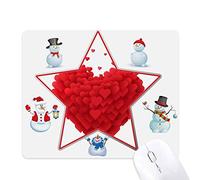 Shaped Red Hearts Valentine's Day Christmas Snowman Family Star Mouse Pad