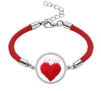 Shaped Red Hearts Valentine's Day Lucky Red String Bracelet Rope Bracelet Handmade