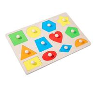 Shaped : Wooden Preschool Learning Board, Colorful Toys Set A, Educational for | Cognitive Skills Development for Child, 12-hole Geometry, Consulte la descripción, See description