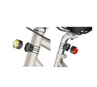 SHAPEHEART Light_Mini_Redwhite Bicycle Light Front and Rear Adult Unisex, Black, Single