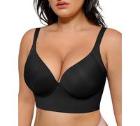 SHAPELLX Back Smoothing Bras for Women Push Up Underwire Comfortable Bralettes Side Support Bras, A2-black, 38C