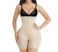 SHAPELLX Fajas Colombianas Shapewear for Women Tummy Control Plus Size Postpartum Body Shaper Butt Lifting Bodysuit, A2-beige, Large