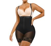 SHAPELLX Fajas Colombianas Shapewear for Women Tummy Control Plus Size Postpartum Body Shaper Butt Lifting Bodysuit, B7-black, XL