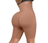 SHAPELLX High Waisted Tummy Control Body Shaper Shorts for Women - Butt Lifting Shapewear (Light Brown, Small)