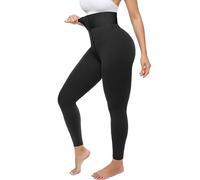 SHAPELLX Leggings for Women Tummy Control High Waisted Shapewear Leggings Non-See-Through Workout Compression Pants, Black, Large