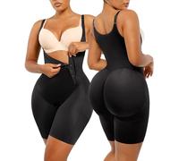 SHAPELLX Shapewear for Women Tummy Control Butt Lifting Bodysuit Fajas Colombianas Open Bust Body Shaper Compression Garment, A1-black, Small