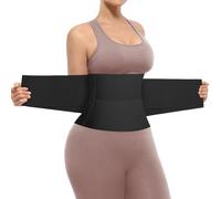 SHAPELLX Waist Trainer for Women Waist Cincher Corset Shapewear Body Shaper Tummy Control Stomach Belt Postpartum Band, Black-5 Steel Bones-3 Velcro Bands, XL