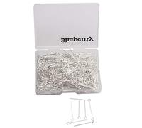 Shapenty 500PCS Mini Metal Wire Eyepins Beading Small Open Eye Head Pins Needles Bulk for DIY Craft Bead Earring Pendant Necklace Bracelet Jewelry Charm Finding Making (Silver, 24mm/1Inch)