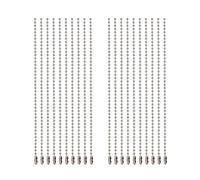 Shapenty 6 Inch Metal Ball Bead Chains Connector Clasp Extension Keychain Tag Key Rings for Jewelry Finding Making Accessories, 2.4mm Diameter, 20PCS (Silver)