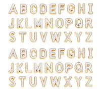 Shapenty Enamel A-Z Alphabet Letter Charms Alloy Metal Spacer Beads for DIY Craft Bracelet Necklace Pendant Keychain Jewelry Making Christmas Thanksgiving Wedding Favors, 52PCS (White)