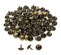 Shapenty Small Vintage Decorative Furniture Chair Sofa Rivet Nails Upholstery Tacks Push Pins Thumbtacks for Cork Board DIY Craft Projects, Antique Brass,100PCS (9 x 9mm)