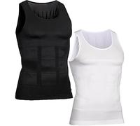 Shaperluv for Men, 2025 Upgraded Shaperluv Tank 2.0 Mens, Version Ionic Shaping Sleeveless Shirt (UK, Alpha, L, Regular, Regular, Black + White)
