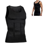 Shaperluv for Men, Shaperluv Tank 2.0 Mens,Compression Vest Top,Shaperluv Tank for Men,Guys Compression Body Shaper Tummy Vest (Black, 3XL)