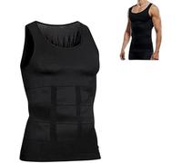 Shaperluv for Men, Shaperluv Tank 2.0 Mens,Compression Vest Top,Shaperluv Tank for Men,Guys Compression Body Shaper Tummy Vest (Black, L)