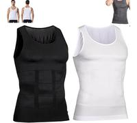 Shaperluv for Men,Shaperluv Tank 2.0 Mens,Guys Compression Body Shaper Tummy Vest,Shaperluv Male Shaper Tank,Shaperluv Tank for Tummy Control & Posture Support,Breathable (Set A, L)