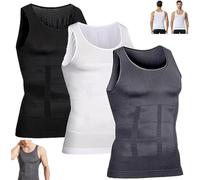 Shaperluv for Men,Shaperluv Tank 2.0 Mens,Guys Compression Body Shaper Tummy Vest,Shaperluv Male Shaper Tank,Shaperluv Tank for Tummy Control & Posture Support,Breathable (Mixed, L)