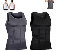 Shaperluv Tank 2.0 Men, Shaper Luv for Men, Tank Top Man Big and Tall, Vest Tummy Tightening (2pcs-E,l)