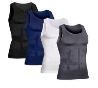Shaperluv Tank 2.0 Mens Big and Tall, Shaperluv Tank 2.0 Mens, Slimming Tummy Vest Compression Shirt Tank Top for Men (4Pcs,3XL)