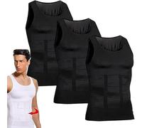 Shaperluv Tank 2.0 Men's Compression Body Shaper Tummy Vest (UK, Alpha, XL, Regular, Black 3PC)