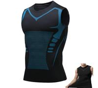 Shaperluv Tank 2.0 Men's Compression Shirt Sleeveless Slimming Vest Tummy Tank Top Body Shaper Abs Abdomen Shaperwear Seamless (Black B, 3XL)