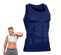 Shaperluv Tank 2.0, Shaperluv Male Shaper Tank, Tummy Control Body Shaper Compression Vest for Men (Blue, L)