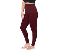 SHAPERMINT High Waisted Tummy Control Compression Leggings for Women - Petite to Plus Size Womens Leggings Non See Through, Burgundy, S