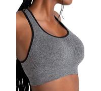 SHAPERMINT Sports Bras for Women - Sports Bra - Womens Workout Tops - Wireless Bra, Heather Gray, S