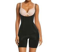 SHAPERX Fajas Colombianas Body Shaper Shapewear for Women Tummy Control Open Bust Mid-Thigh Bodysuit Post Surgery Slimmer, UK-SZ2490293-Black-M