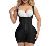 SHAPERX Shapewear for Women Tummy Control Fajas Colombianas Body Shaper Open Bust Bodysuit Postpartum Girdles Compression Garment Butt Lifter, UK-SZ7306-Black-L