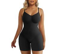 SHAPERX Shapewear for Women Tummy Control Seamless Body Shaper Compression Bodysuit Mid Thigh Butt Lifter Shorts, SZ5218, Black, L/XL