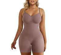 SHAPERX Shapewear for Women Tummy Control Seamless Body Shaper Compression Bodysuit Mid Thigh Butt Lifter Shorts, UK-SZ5218-Umber-XXS/XS