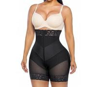 SHAPERX Shapewear Tummy Control Shorts V-Shaped Fajas Colombianas Postpartum Butt Lifter Body Shaper with Removable Straps, UK-SZ7770-Black-L
