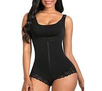 SHAPERX Women Shapewear Tummy Control Fajas Colombianas Open Bust Slimming Body Shaper Shaping Bodysuit, UK-SZ7200-Black-M