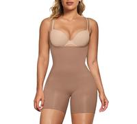 SHAPERX Women's Shaping Bodysuits Open Bust Tummy Control Body Shaper Mid-Thigh Bodysuit Shorts Seamless Shapewear, UK-SZ5258-2-Sienna-XXS/XS