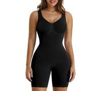 SHAPERX Women's Shaping Bodysuits Tummy Control Shapewear Seamless Body Suit Shorts Full Body Shaper, UK-SZ5310-Black-L/XL