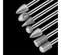 Shapes Emery Tools Grinding Carving Set with Shank for Rotary for Jade - Spherical Bits Cylindrical Conical Burr 3mm 20-Piece Engraving Polishing Grinding (Compatible with Dremel)