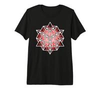 Shapes Mania Merkabah Sacred Geometry with Red Spirals Premium T-Shirt